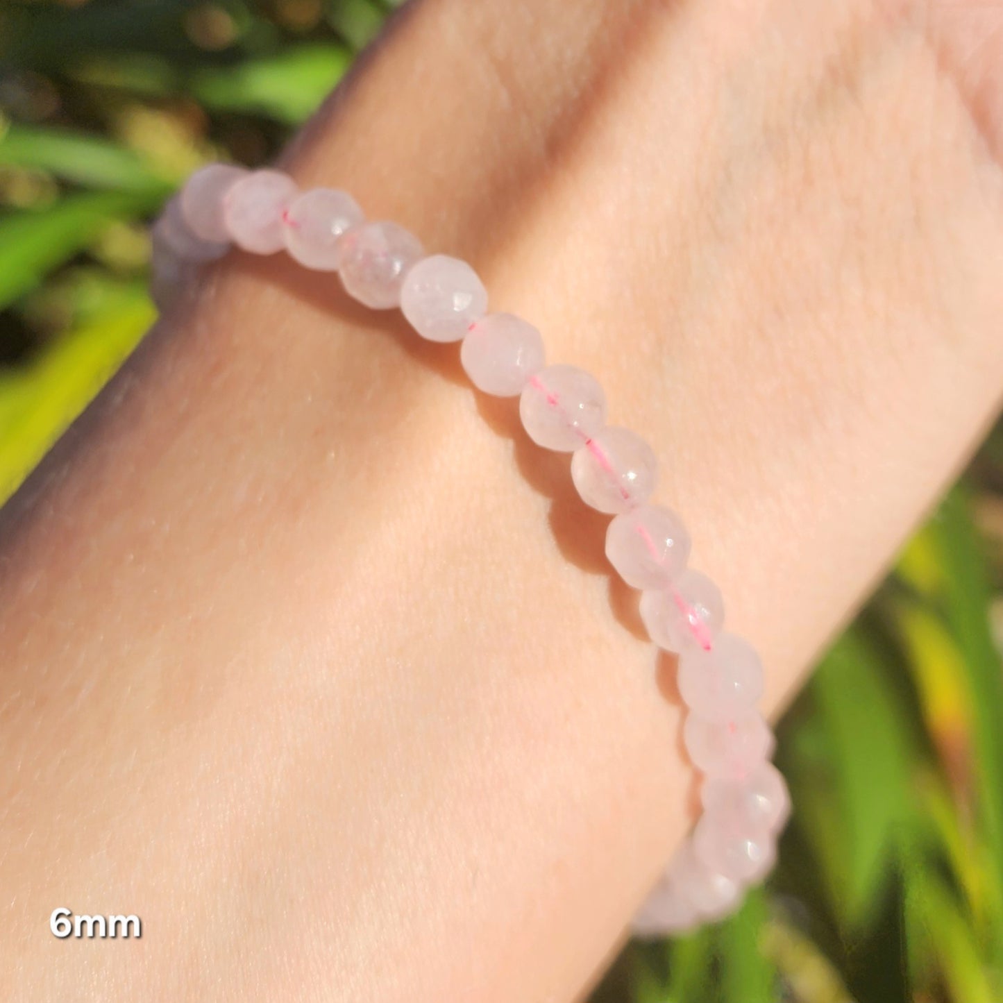 Faceted Rose Quartz Stretchy Bracelet