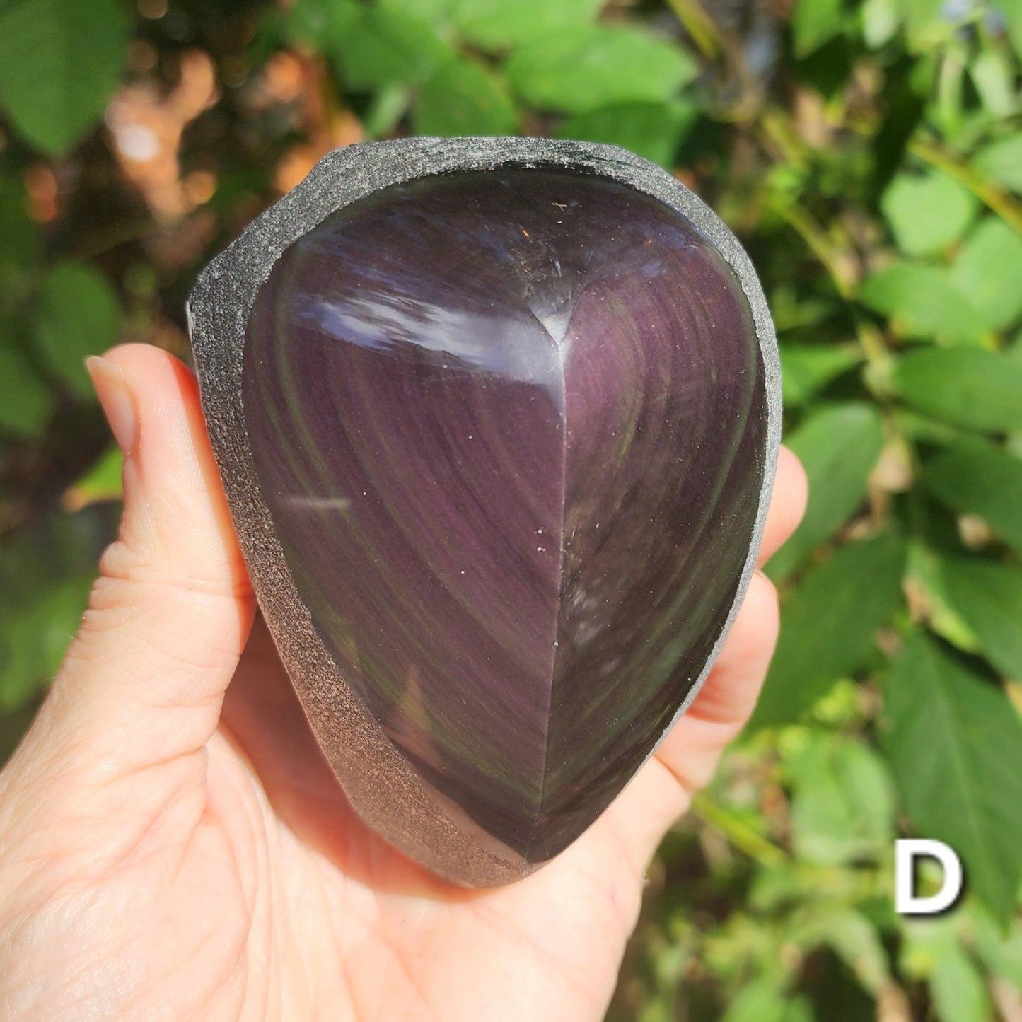 Rainbow Obsidian Half Polished 'Hearts'