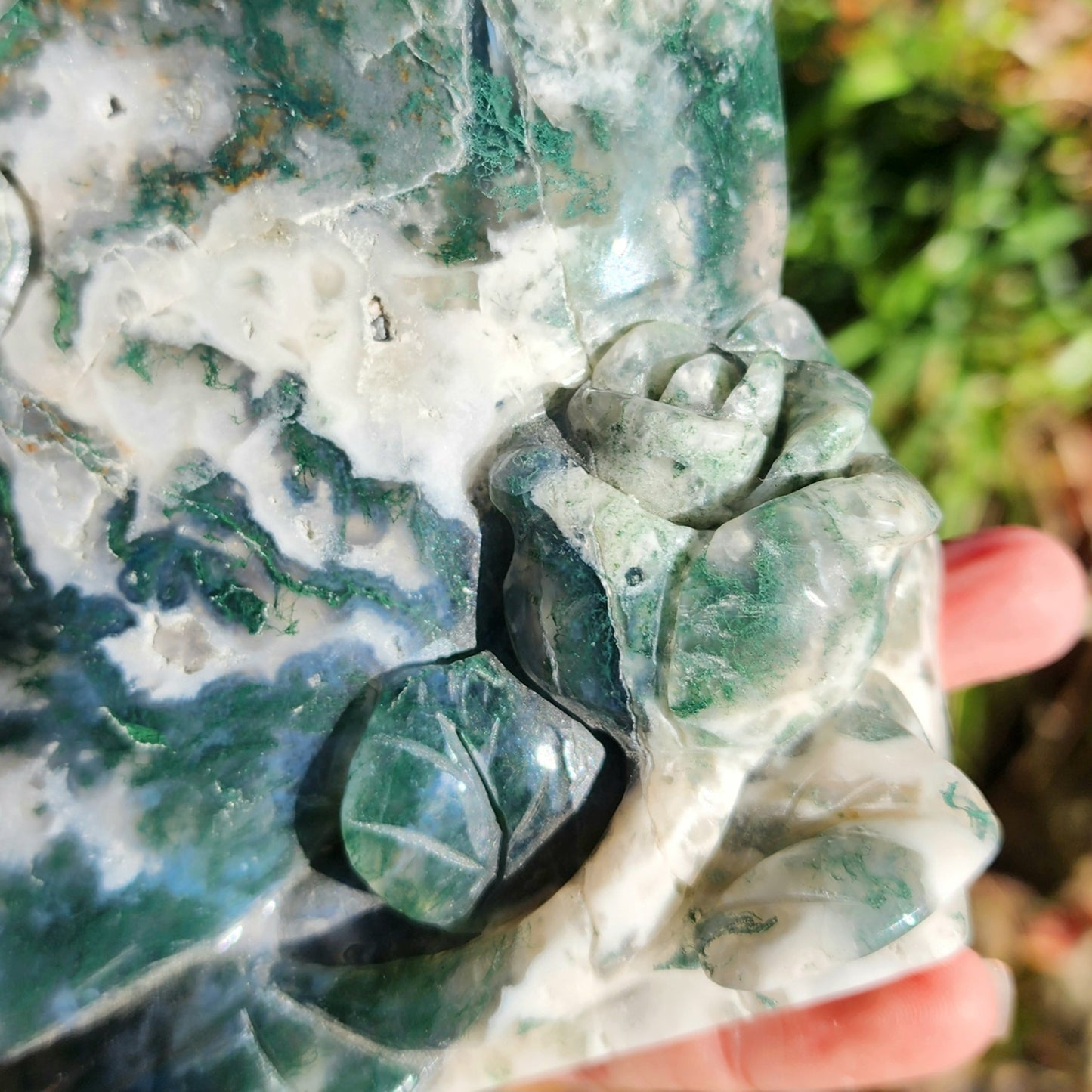 XL Moss Agate Man in the Moon