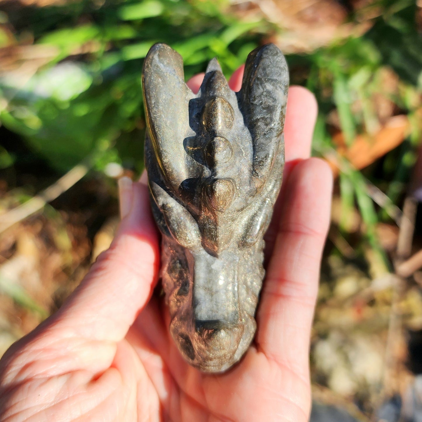 Pyrite Dragon Skull