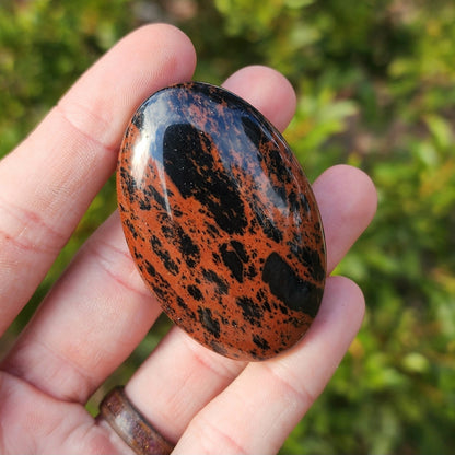 Mahogany Obsidian Palm Stone