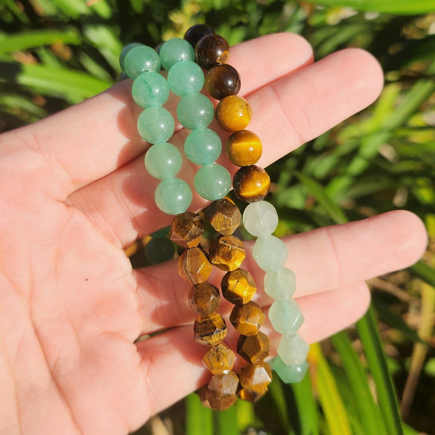 Tiger Eye & Green Aventurine Stretchy Bracelet