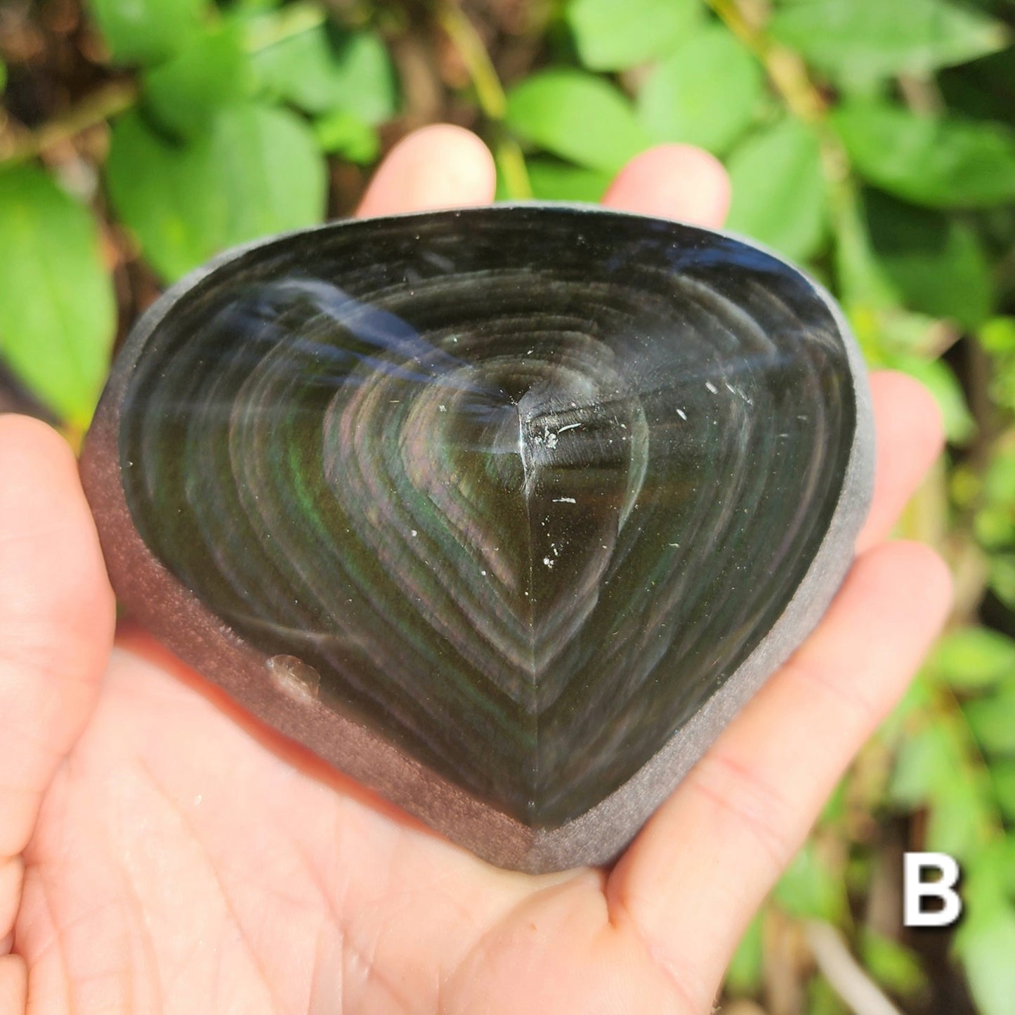 Rainbow Obsidian Half Polished 'Hearts'