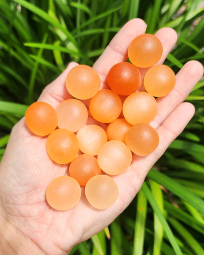 Peach Satin Spar Selenite Tumble