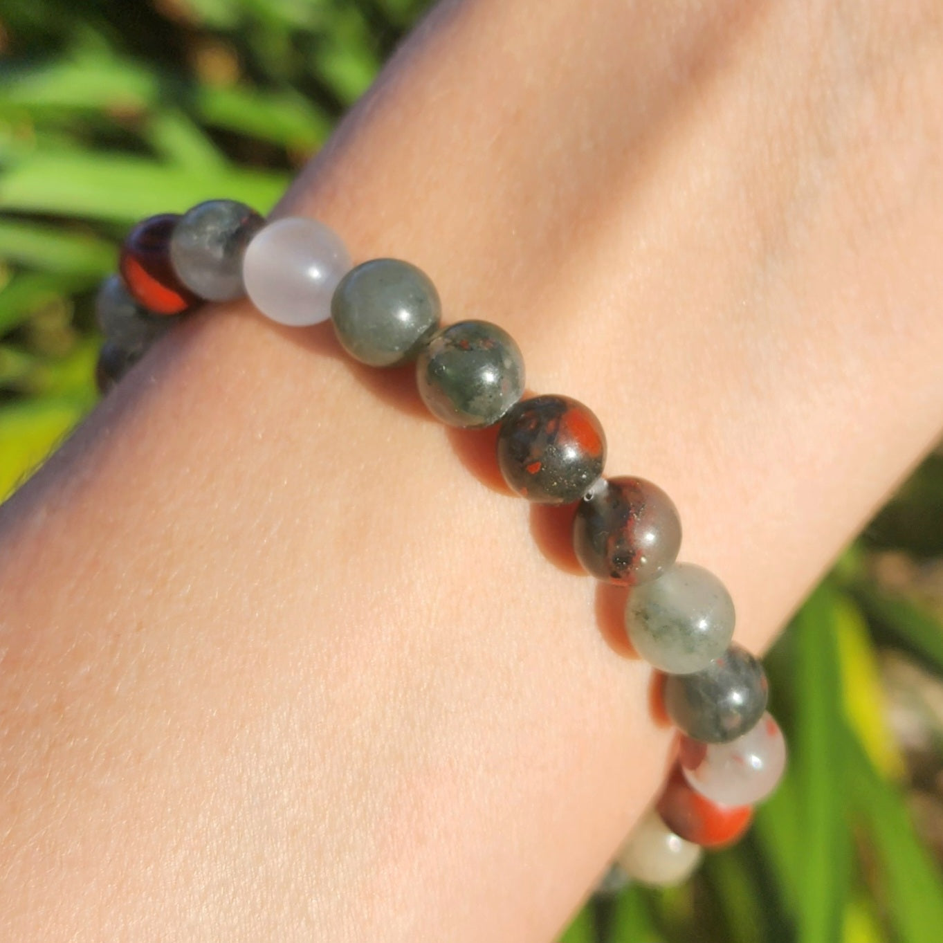 African Bloodstone Stretchy Bracelet