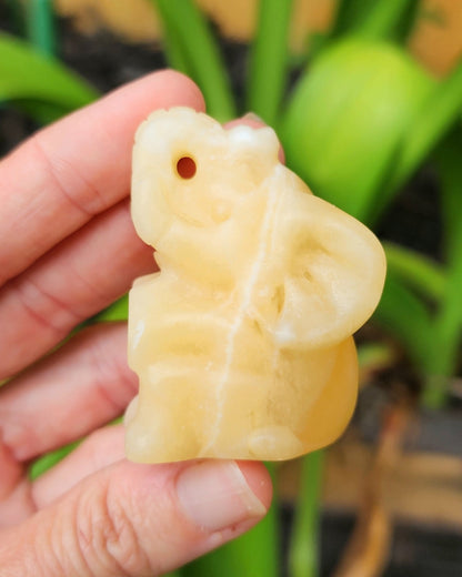 Sitting Elephant Carving