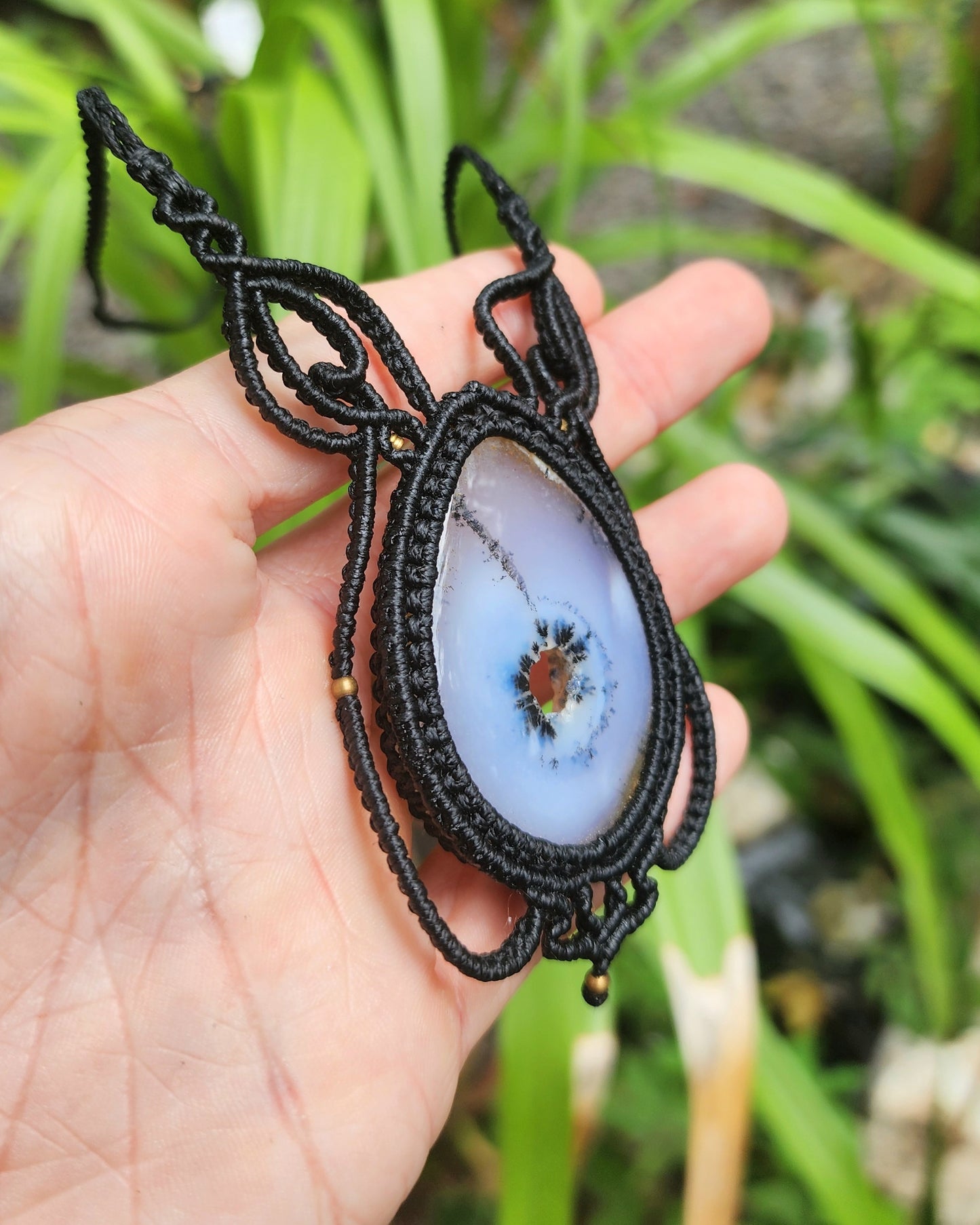 Dendritic Opal Macrame Necklace