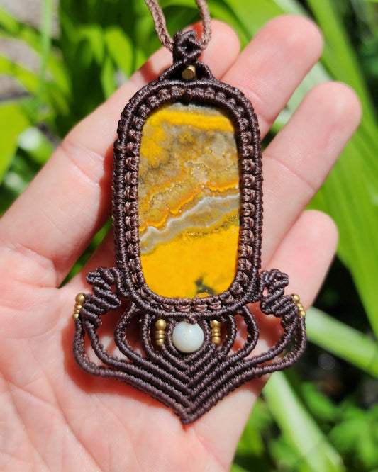 Bumblebee Jasper Macrame Necklace