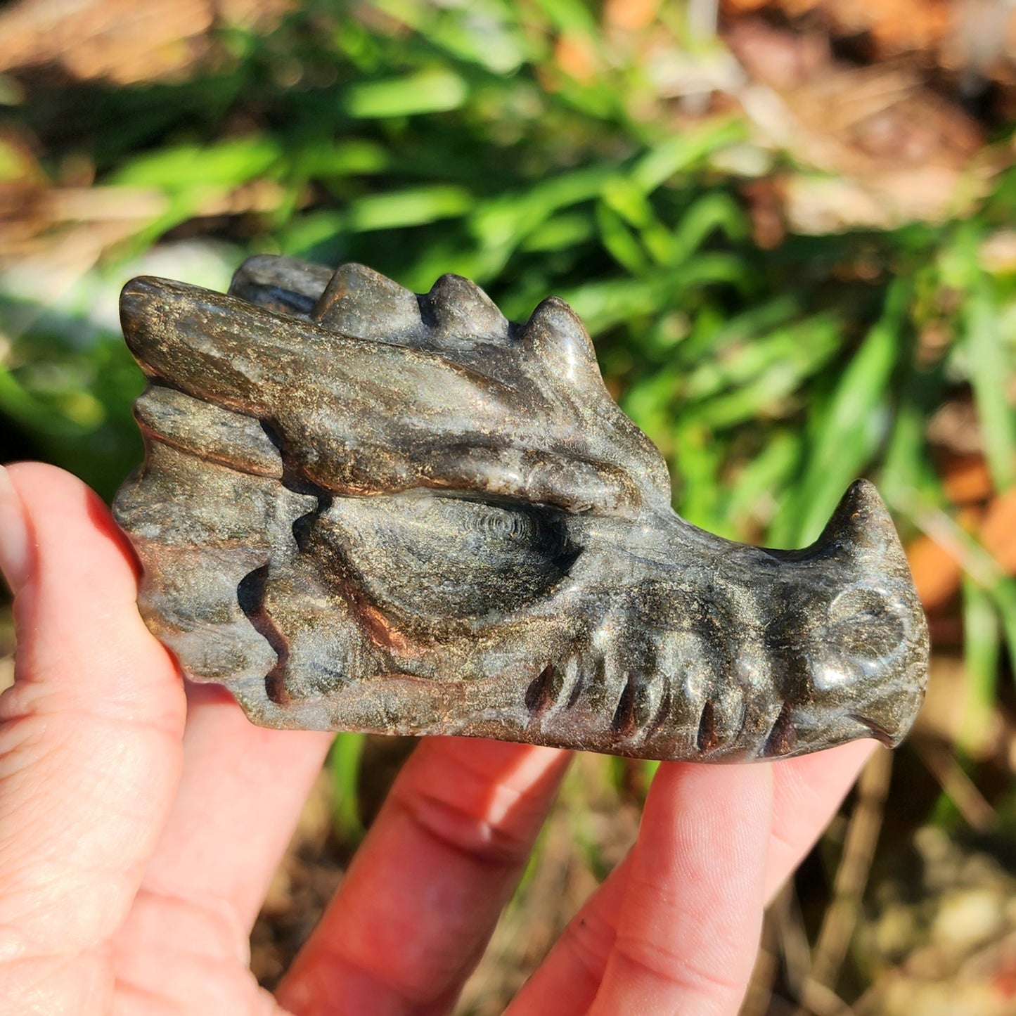 Pyrite Dragon Skull