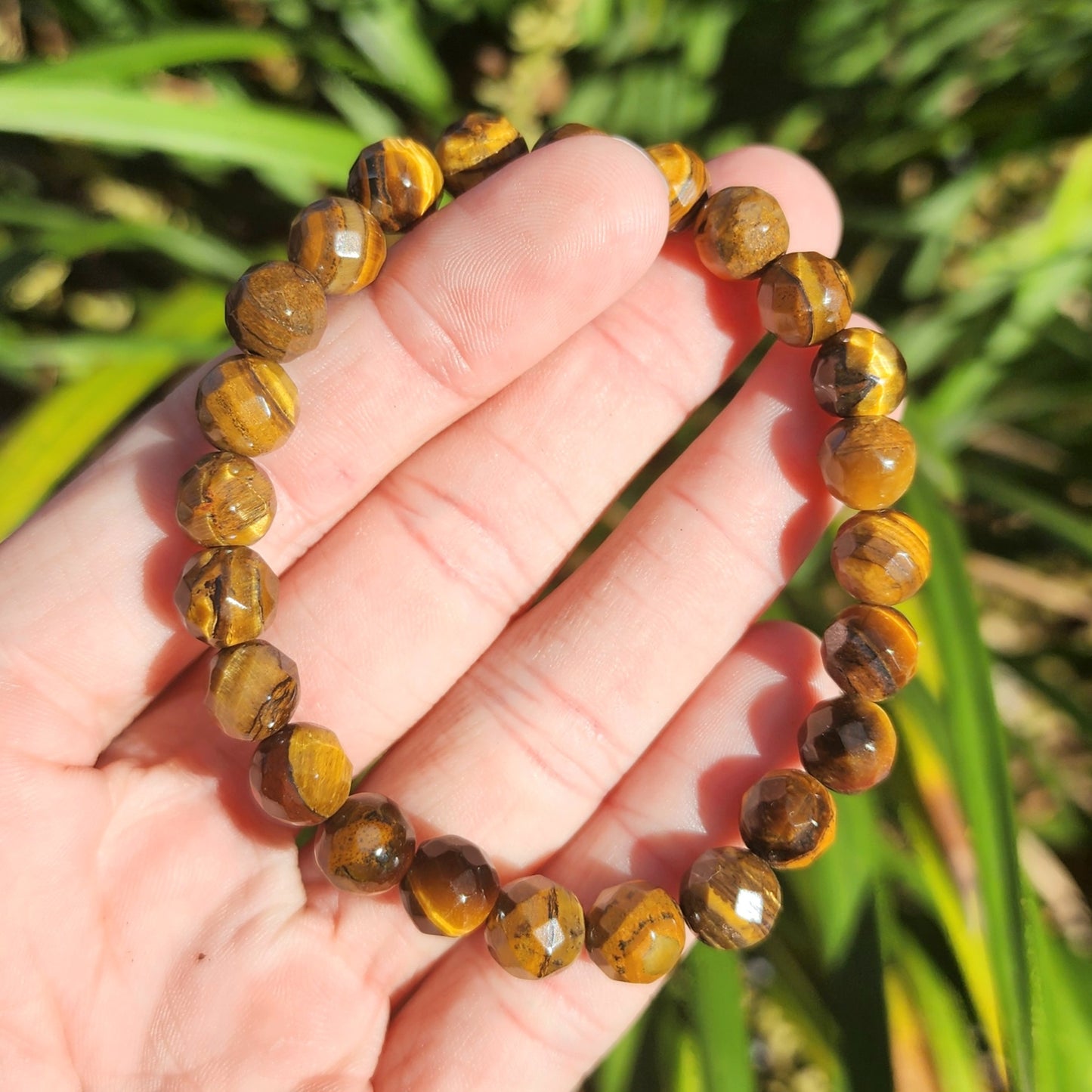 Faceted Tiger Eye Stretchy Bracelet