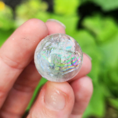 Clear Quartz Mini Sphere with Rainbows