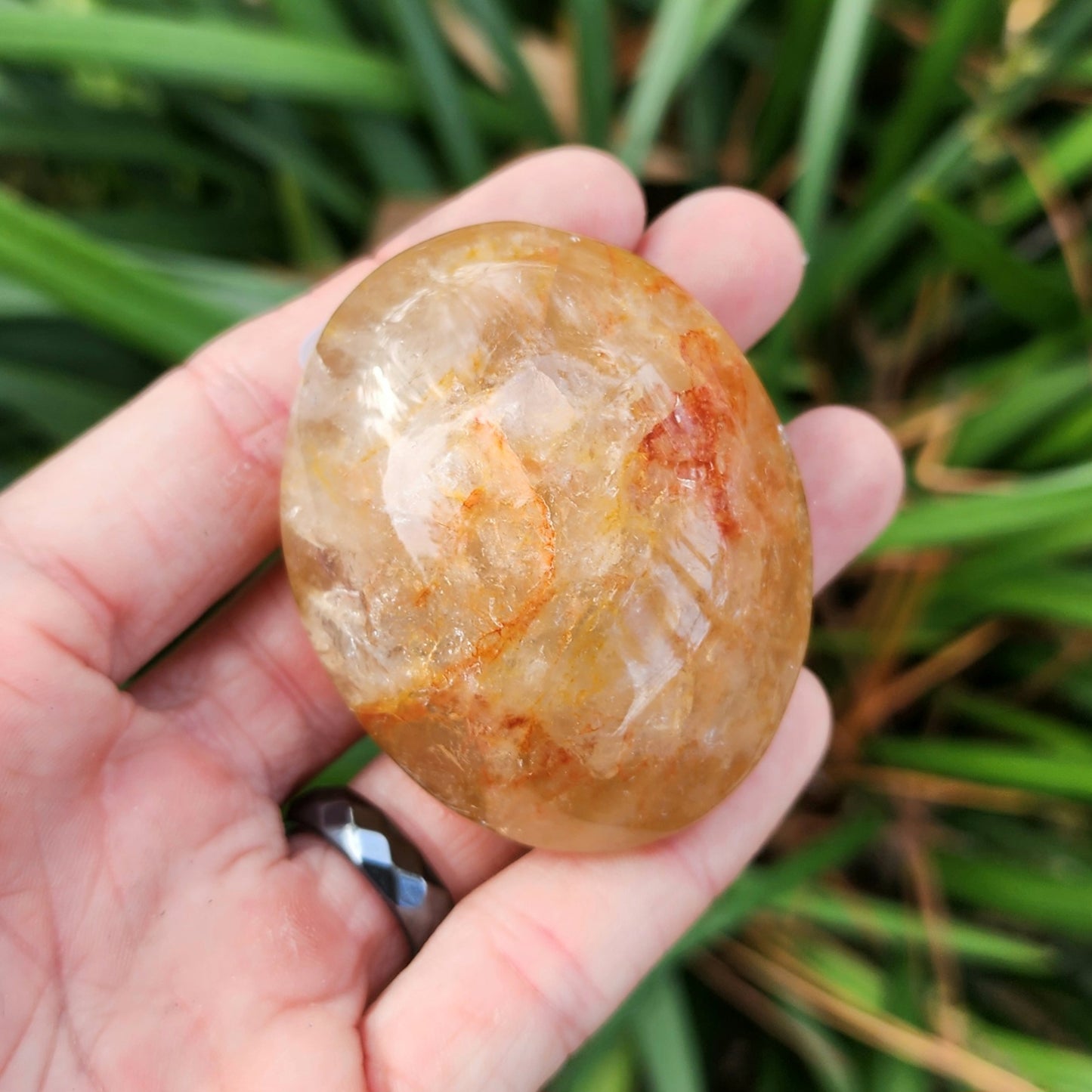 Golden Healer Quartz Palm Stone