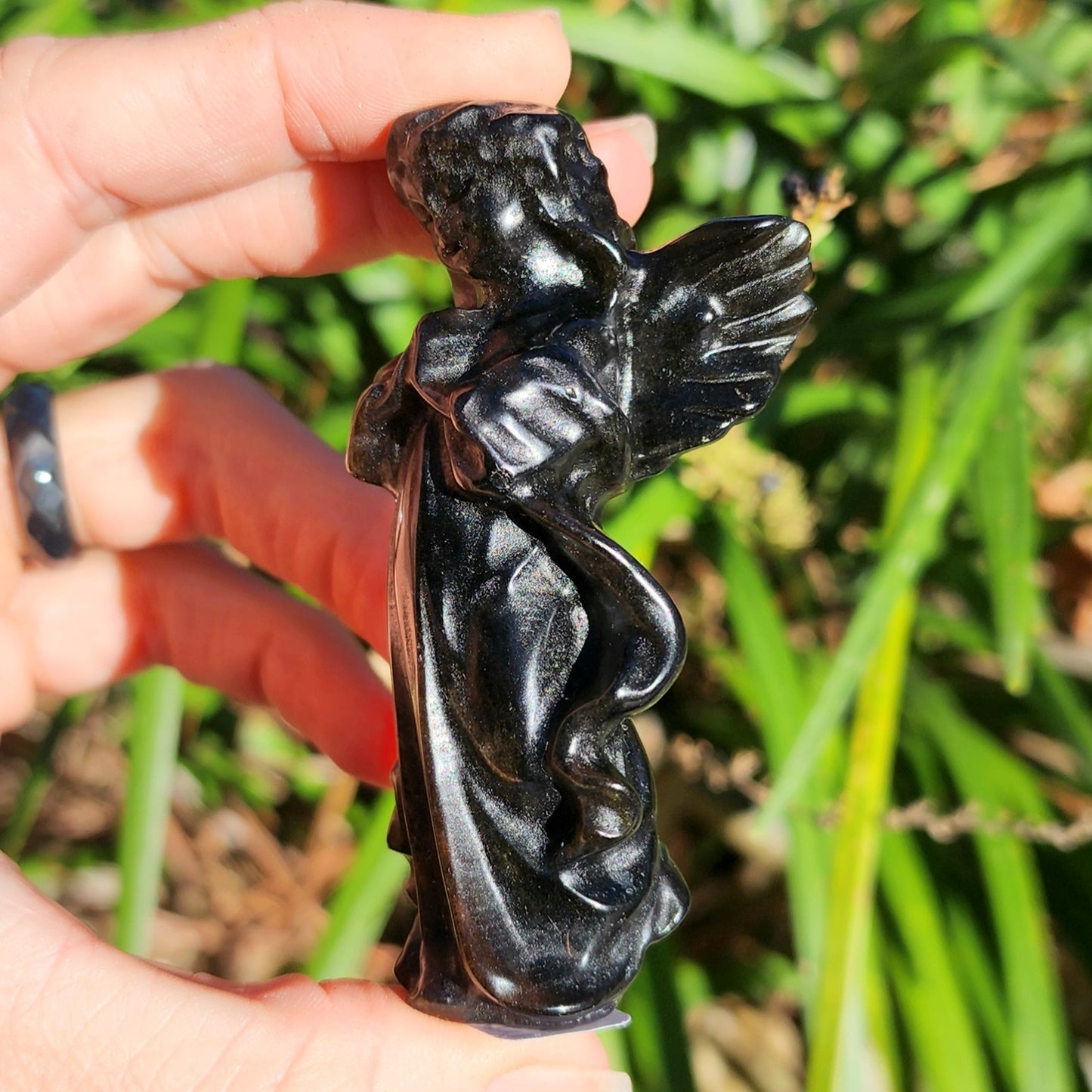 Gold Sheen Obsidian Guardian Angel