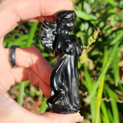 Gold Sheen Obsidian Guardian Angel