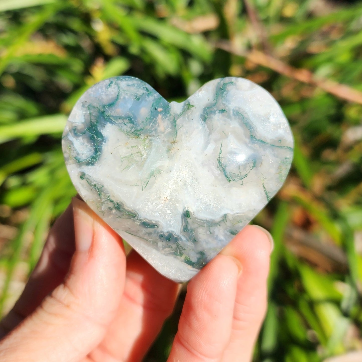 Moss Agate Heart