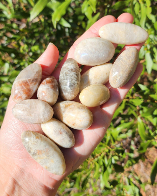 Sunstone in Moonstone aka Belomerite Tumble