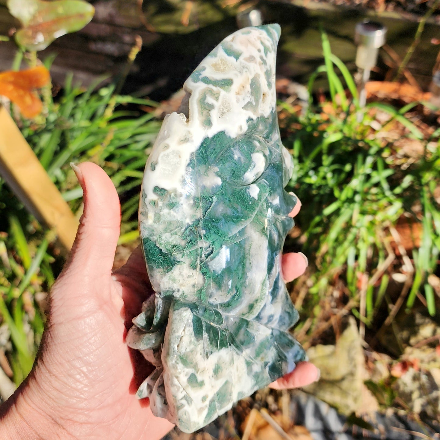 XL Moss Agate Man in the Moon