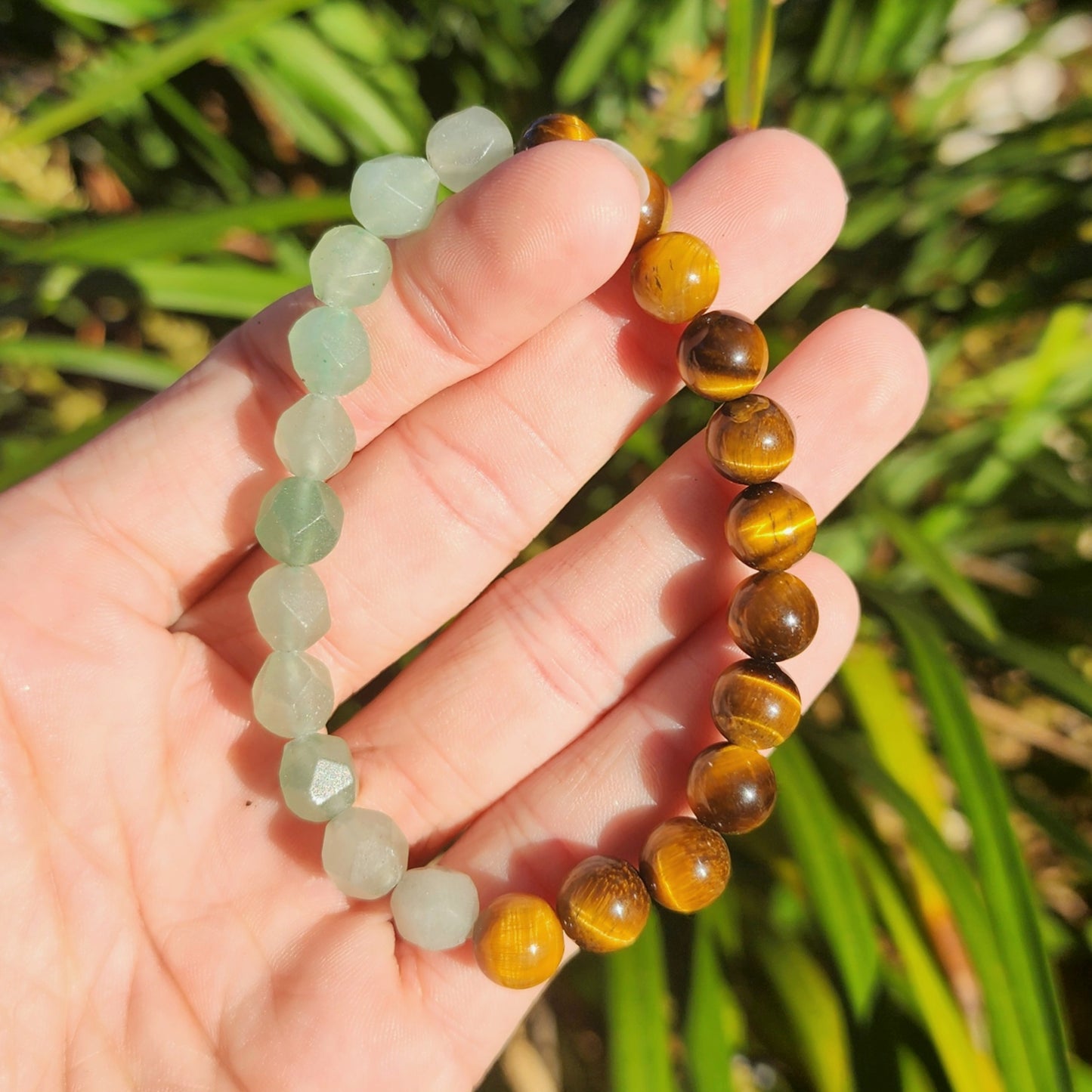 Tiger Eye & Green Aventurine Stretchy Bracelet