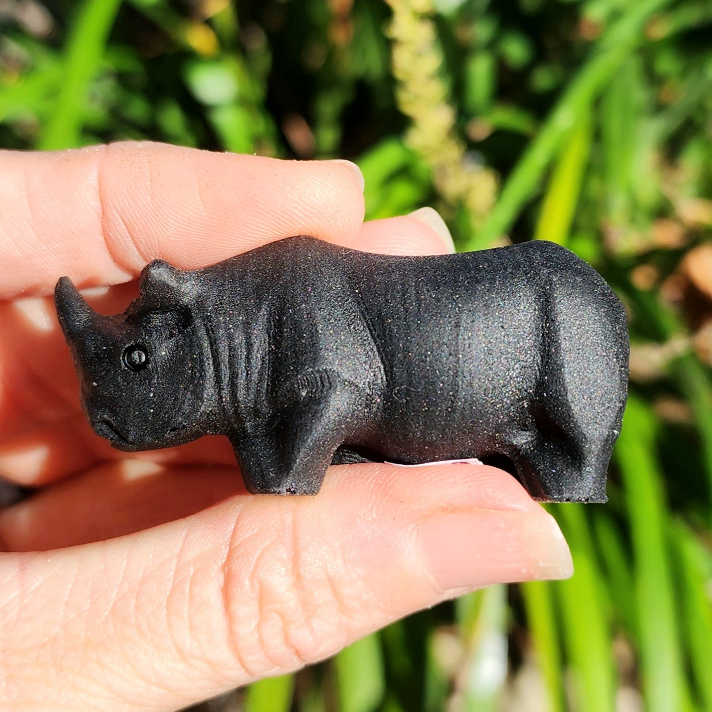 Matte Black Obsidian Rhino