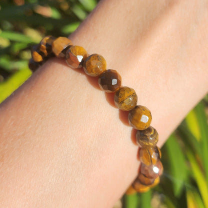 Faceted Tiger Eye Stretchy Bracelet