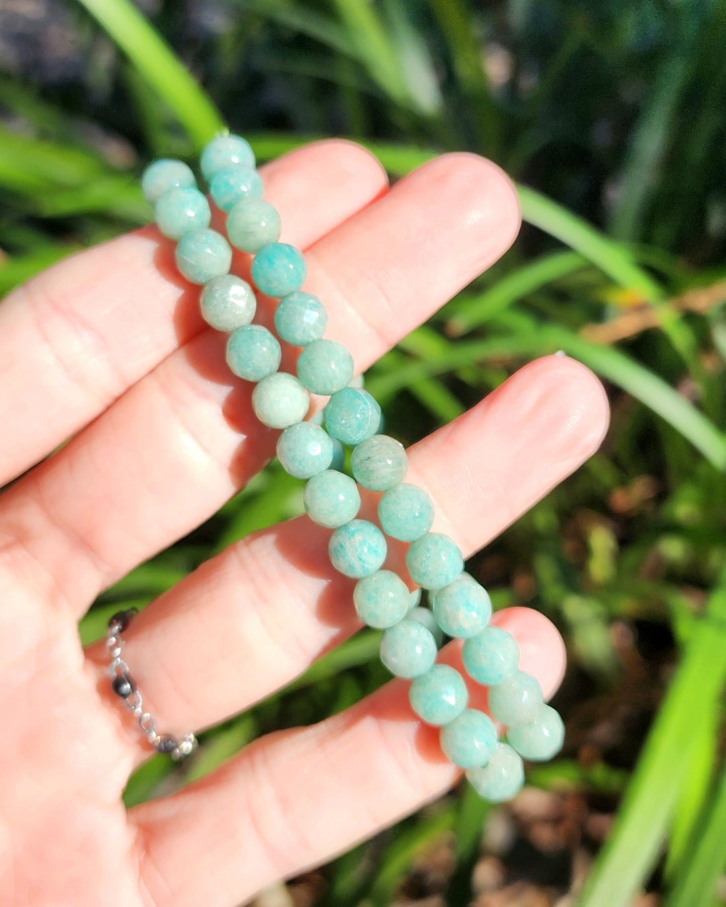 Amazonite Faceted Stretchy Bracelet