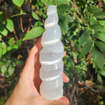 Satin Spar Selenite Spiral Towers