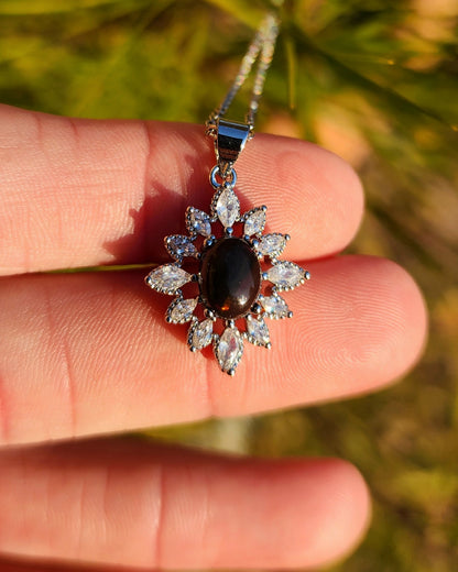 Precious Black Opal Necklace