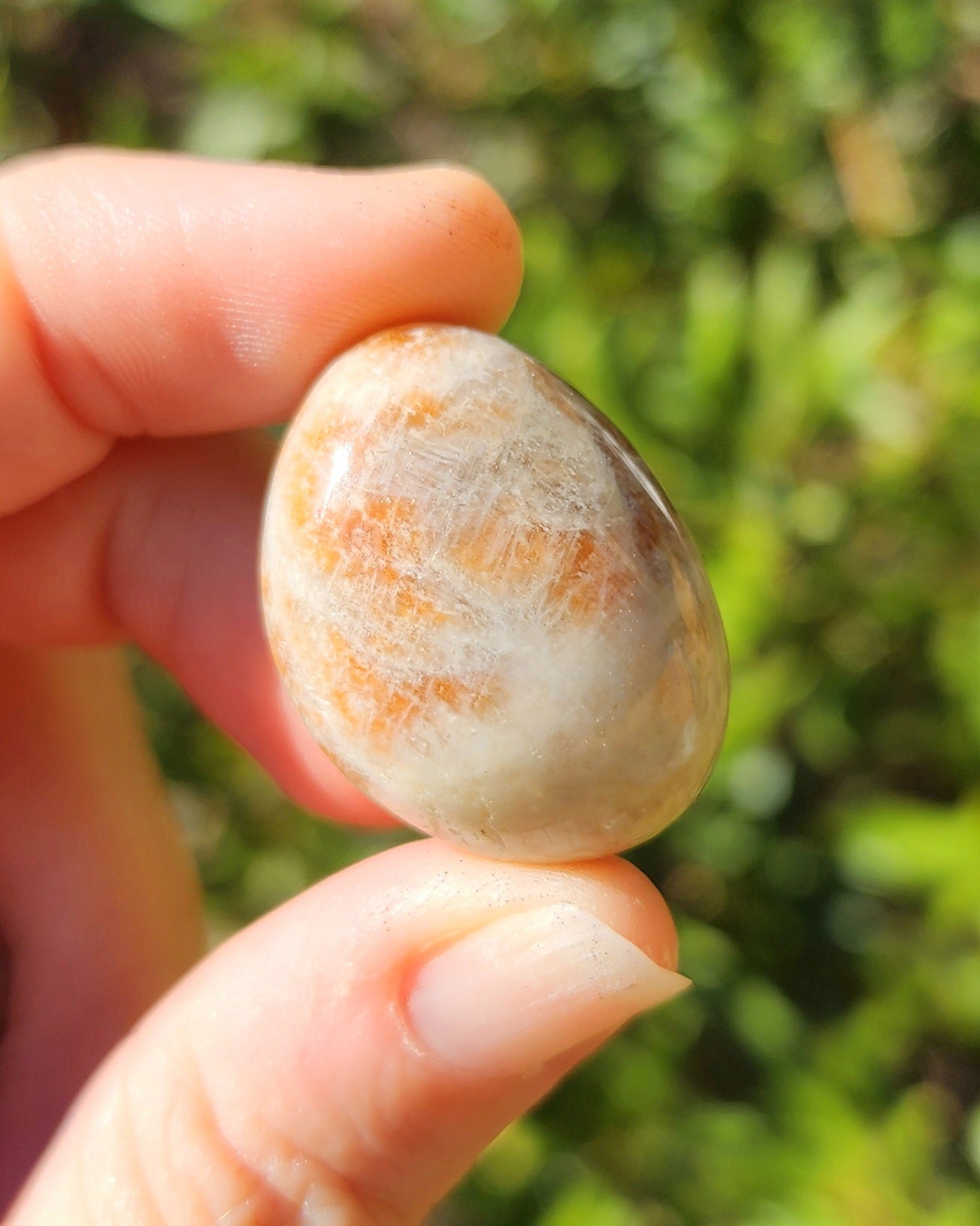 Sunstone in Moonstone aka Belomerite Tumble