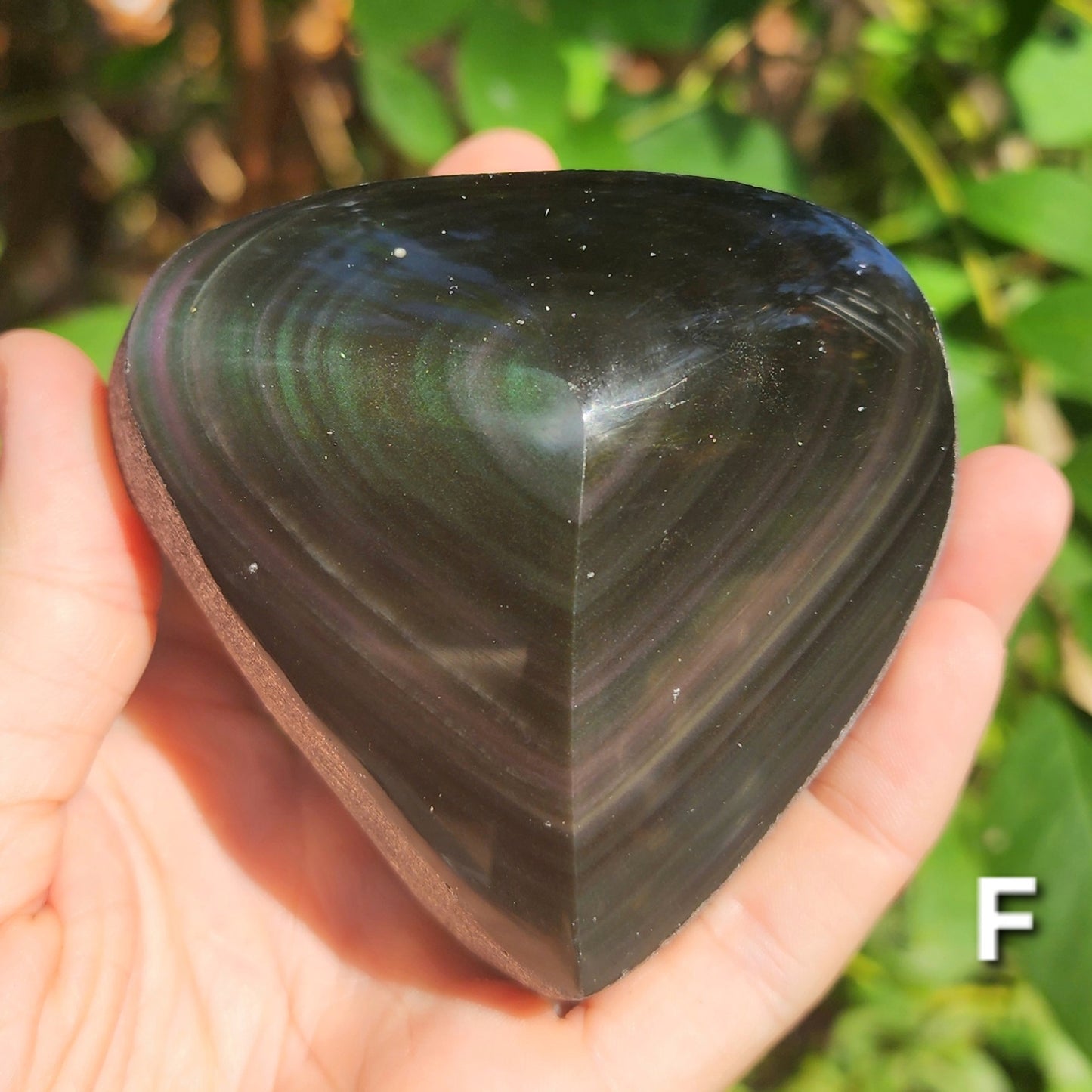 Rainbow Obsidian Half Polished 'Hearts'