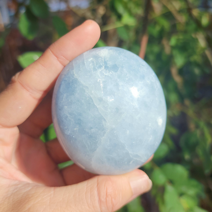 Large Blue Calcite Palm Stone