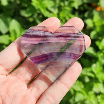 Rainbow Fluorite Faceted Heart
