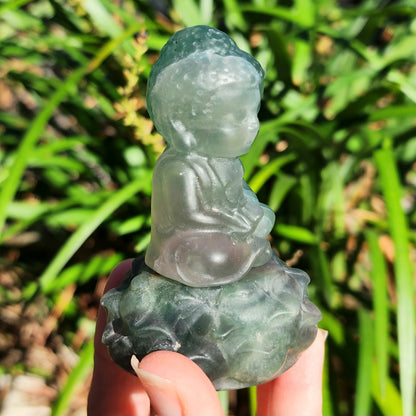 Fluorite Buddha on Lotus