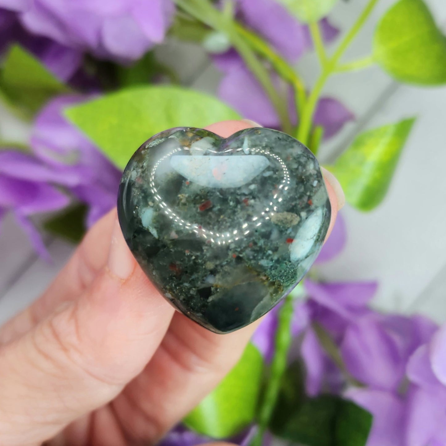 African Bloodstone Small Heart