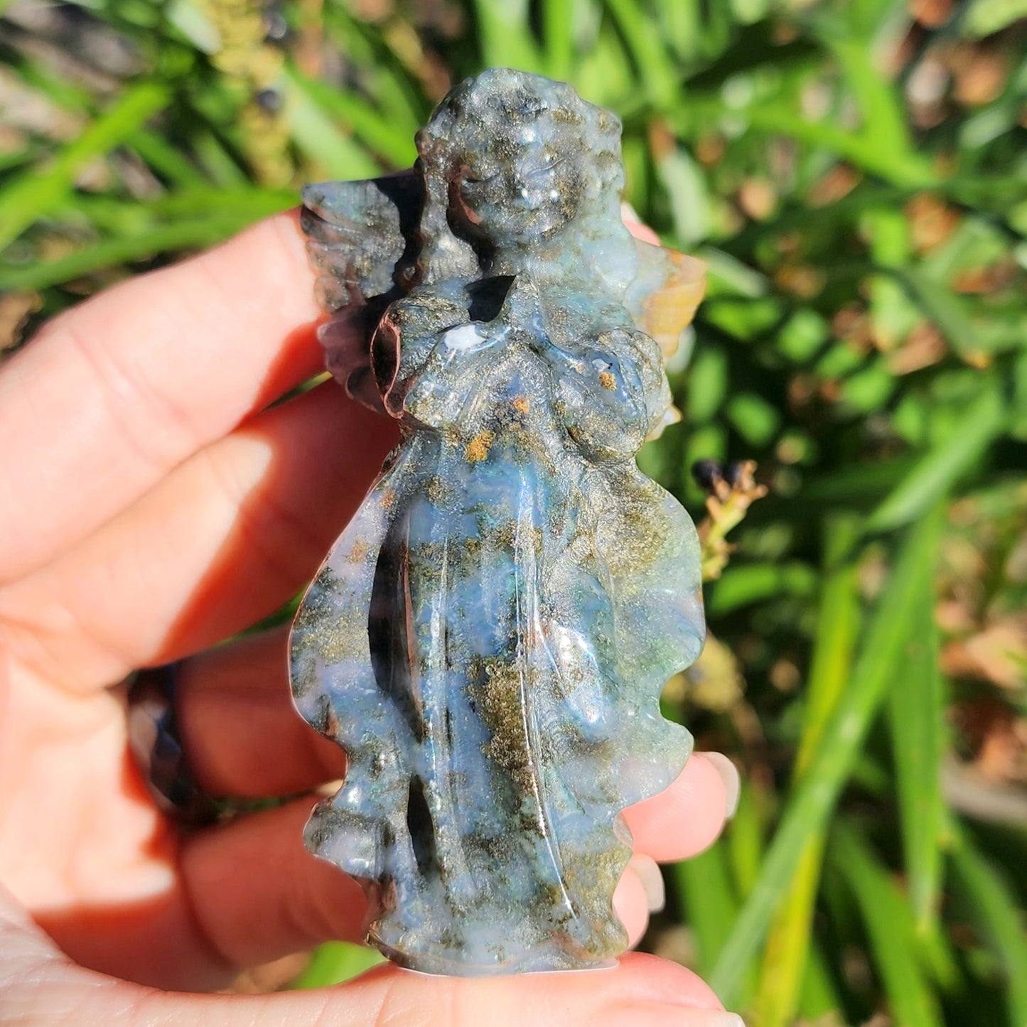 Moss Agate Guardian Angel