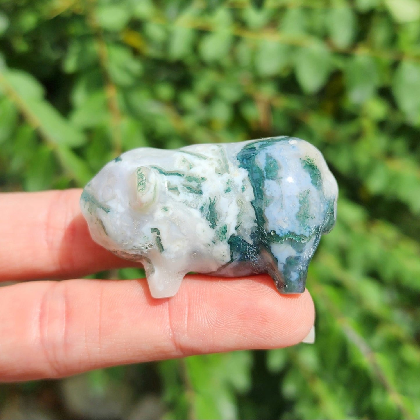 Pig Carving (Dream Amethyst or Moss Agate)