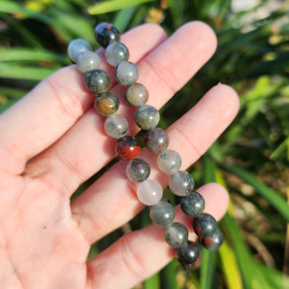 African Bloodstone Stretchy Bracelet