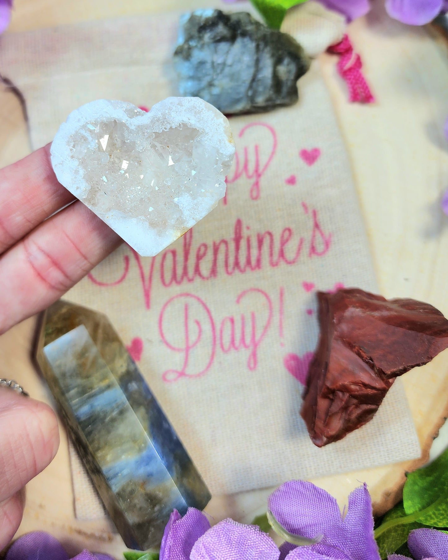 Valentine's Day Crystal Drawstring Bag