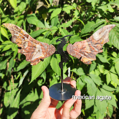 Dragon Wings (Dream Amethyst, Maligano Jasper, Mexican Agate, or Rainbow Fluorite)