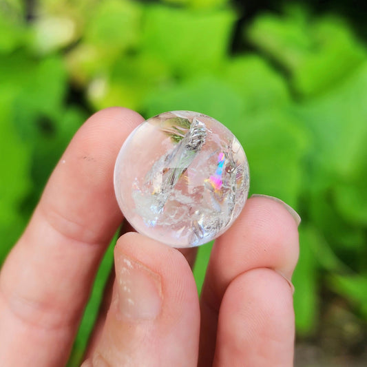 Clear Quartz Mini Sphere with Rainbows