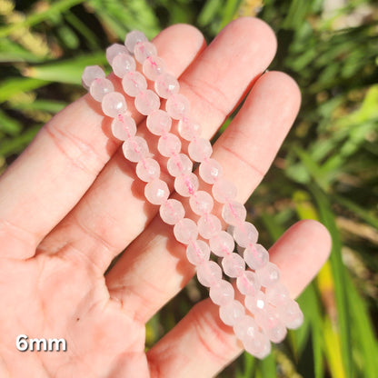 Faceted Rose Quartz Stretchy Bracelet