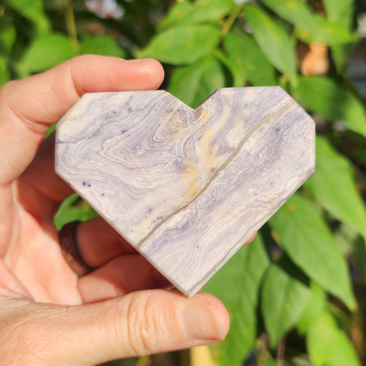 Opalized Fluorite Faceted Heart