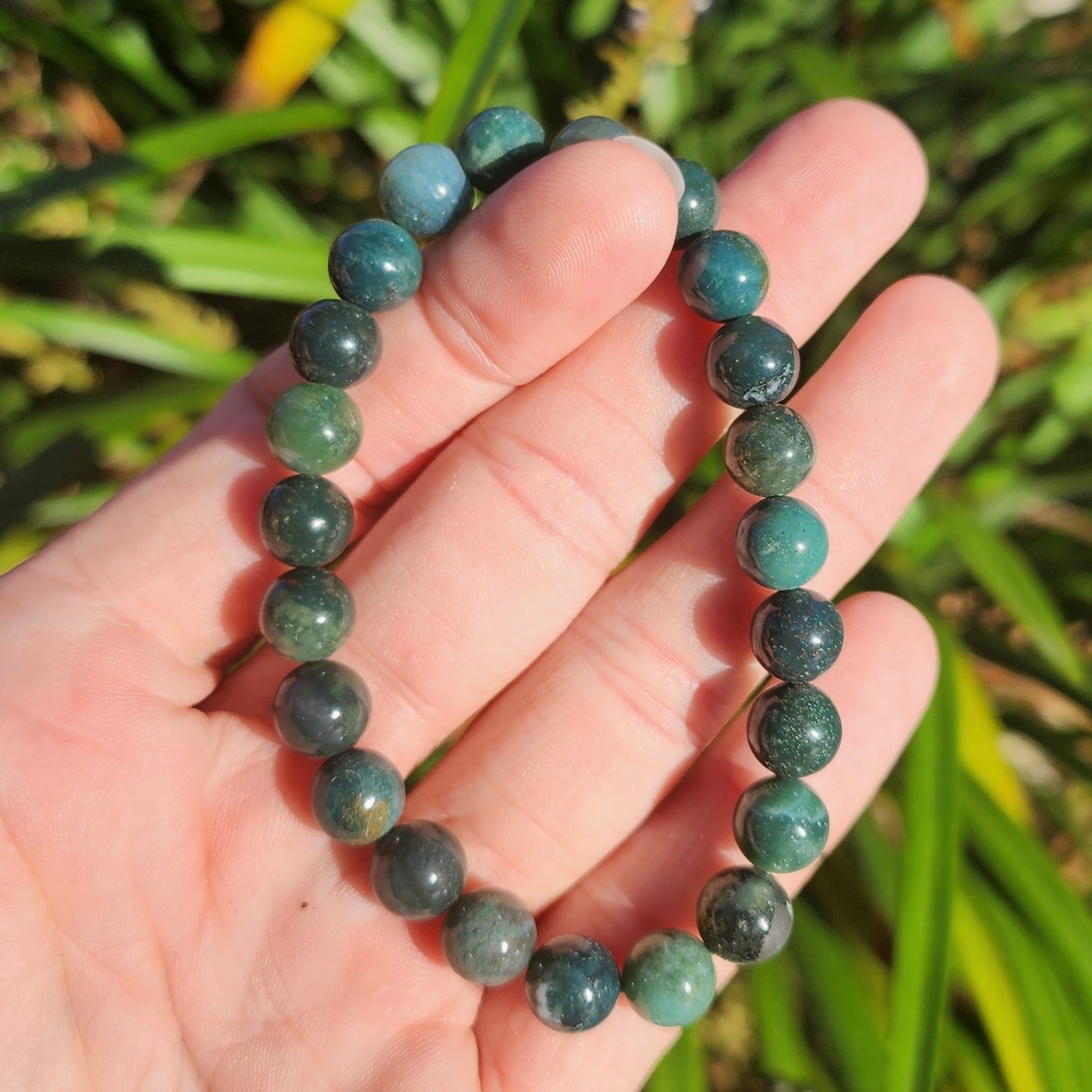 Moss Agate Stretchy Bracelet