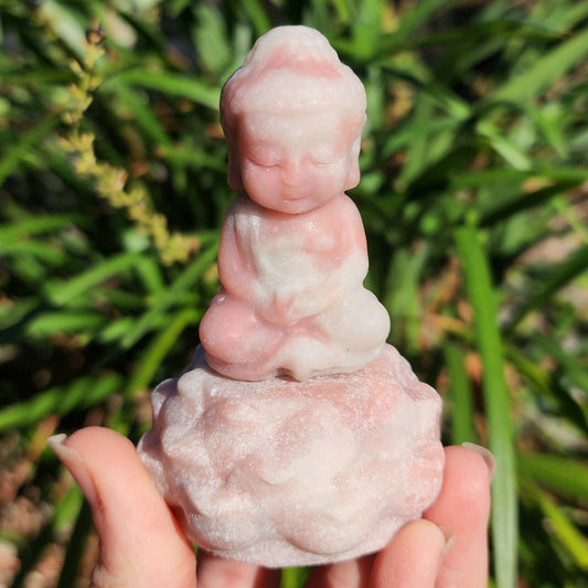 Pink Opal Buddha on Lotus