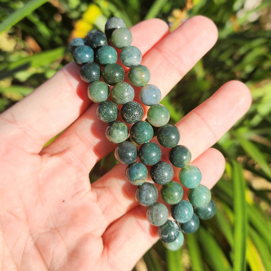 Moss Agate Stretchy Bracelet