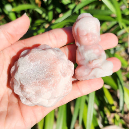 Pink Opal Buddha on Lotus