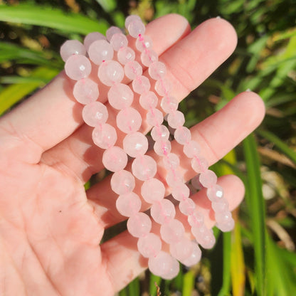 Faceted Rose Quartz Stretchy Bracelet