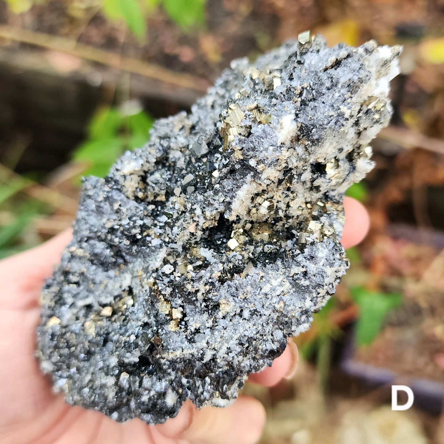 Pyrite w/ Black Magnetite and Calcite Larger Specimens