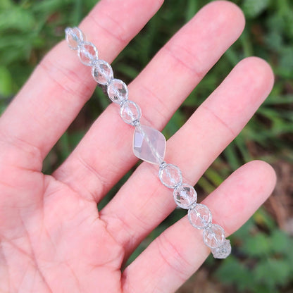 Agate & Clear Quartz Macrame Bracelet