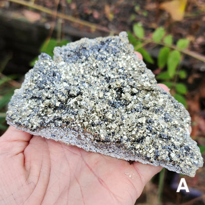 Pyrite w/ Black Magnetite and Calcite Larger Specimens