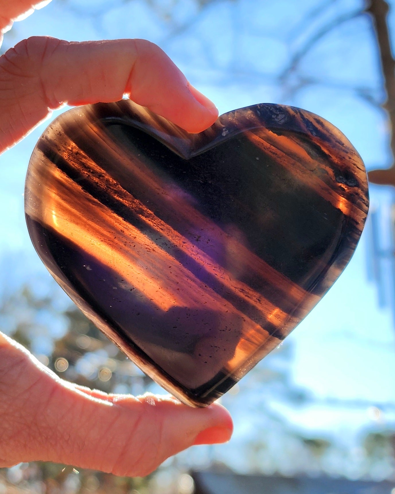 Midnight Lace Obsidian Heart on Stand